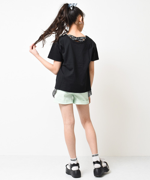 RiCO SUCRE(リコシュクレ)の「バッククロスTシャツ(Tシャツ/カットソー・キッズ・ラベンダー/ライトイエロー/ミント/オフホワイト/ブラック/ブラック系2/グリーン系/ホワイト系/ブラック系/パープル・140/160/130/150/165)」の11枚目の写真