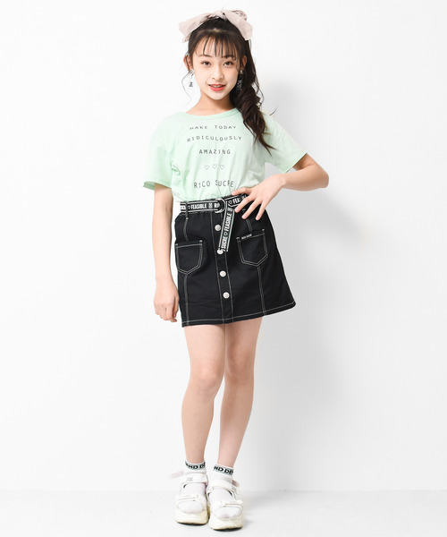 RiCO SUCRE(リコシュクレ)の「バッククロスTシャツ(Tシャツ/カットソー・キッズ・ラベンダー/ライトイエロー/ミント/オフホワイト/ブラック/ブラック系2/グリーン系/ホワイト系/ブラック系/パープル・140/160/130/150/165)」の17枚目の写真