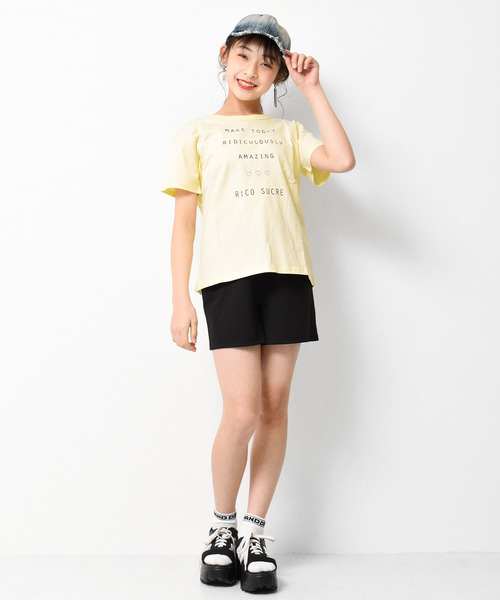 RiCO SUCRE(リコシュクレ)の「バッククロスTシャツ(Tシャツ/カットソー・キッズ・ラベンダー/ライトイエロー/ミント/オフホワイト/ブラック/ブラック系2/グリーン系/ホワイト系/ブラック系/パープル・140/160/130/150/165)」の20枚目の写真