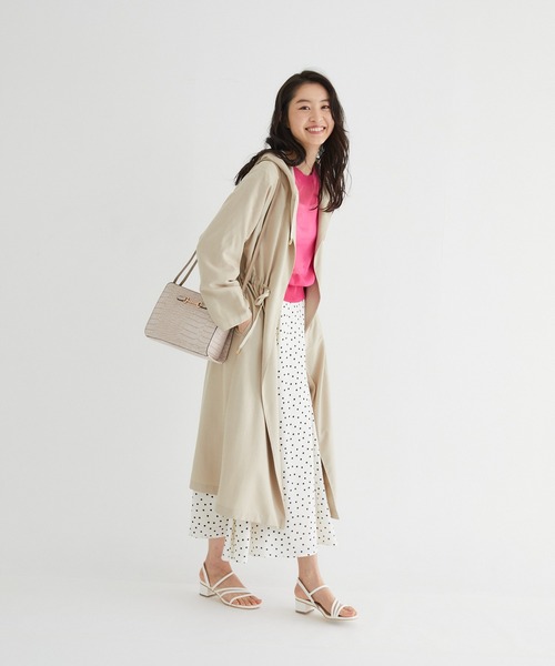 Rewde（ルゥデ）の「フーディロングコート（1R24-8217105）（その他アウター・レディース・ベージュ/グレー/ミント・M）」の4枚目の写真