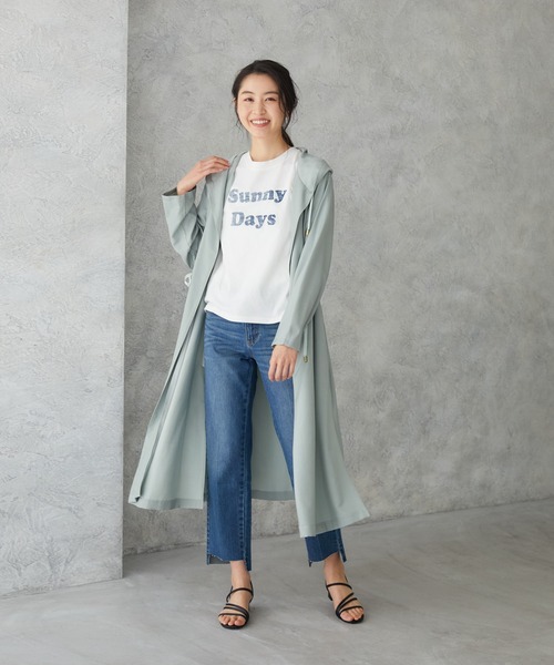 Rewde（ルゥデ）の「フーディロングコート（1R24-8217105）（その他アウター・レディース・ベージュ/グレー/ミント・M）」の11枚目の写真