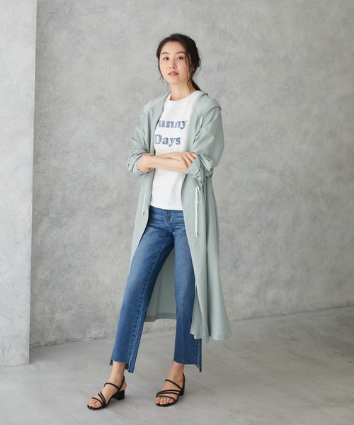 Rewde（ルゥデ）の「フーディロングコート（1R24-8217105）（その他アウター・レディース・ベージュ/グレー/ミント・M）」の21枚目の写真