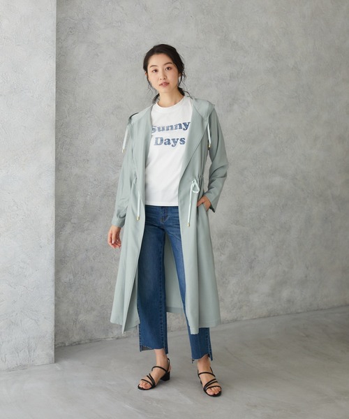 Rewde（ルゥデ）の「フーディロングコート（1R24-8217105）（その他アウター・レディース・ベージュ/グレー/ミント・M）」の15枚目の写真