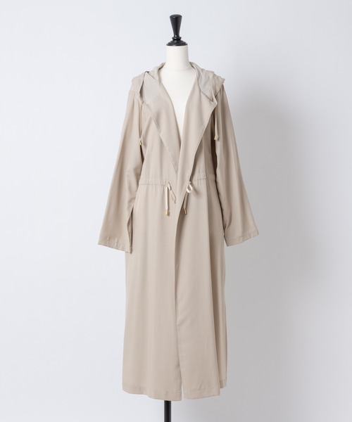 Rewde（ルゥデ）の「フーディロングコート（1R24-8217105）（その他アウター・レディース・ベージュ/グレー/ミント・M）」の10枚目の写真