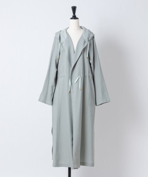 Rewde（ルゥデ）の「フーディロングコート（1R24-8217105）（その他アウター・レディース・ベージュ/グレー/ミント・M）」の20枚目の写真