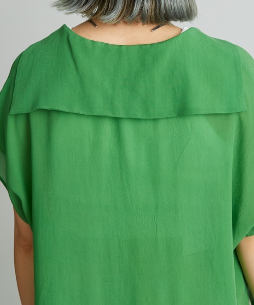 nitca（ニトカ）の「◇キュプラパウダーデシン スキッパーセーラーブラウス（シャツ/ブラウス・レディース・グリーン/ブラック・FREE）」の11枚目の写真