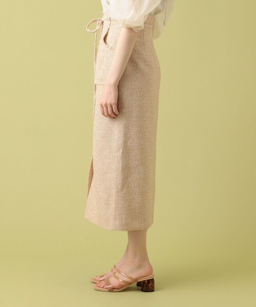 ME COUTURE（ミークチュール）の「ラメツイードミディスカート  