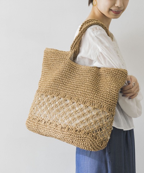 URBAN RESEARCH（アーバンリサーチ）の「ペーパートートバッグ（トートバッグ・レディース・ナチュラル/ブラック・-）」の2枚目の写真