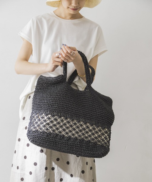 URBAN RESEARCH（アーバンリサーチ）の「ペーパートートバッグ（トートバッグ・レディース・ナチュラル/ブラック・-）」の5枚目の写真