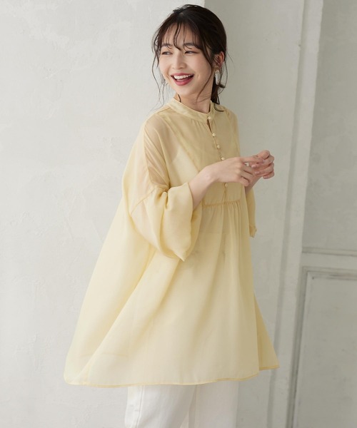 KOBE LETTUCE(コウベレタス)の「シャイニーシアーブラウス(シャツ/ブラウス・レディース・アイボリー/ミント/イエロー/パープル系その他/オレンジ系その他・FREE)」の13枚目の写真