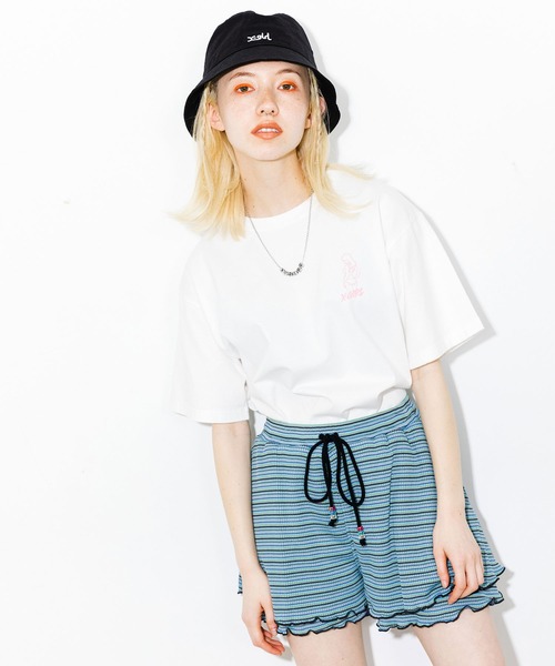 X-girl（エックスガール）の「MILLS LOGO BUCKET HAT（ハット・レディース・ホワイト/ブラック/グリーン・ONE SIZE）」の16枚目の写真