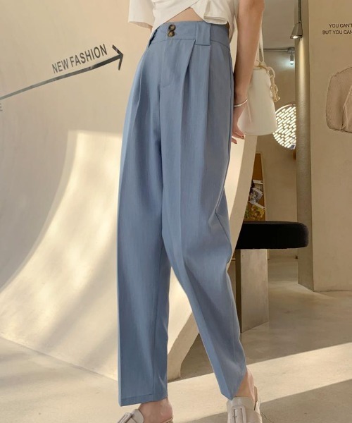 ABITOKYO(アビトーキョー)の「フロントタック入りセミワイドパンツ(スラックス・レディース・ブルー/ブラック/ピンク/グレー・L/S/M)」の8枚目の写真