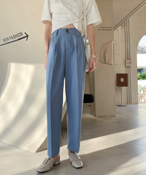 ABITOKYO(アビトーキョー)の「フロントタック入りセミワイドパンツ(スラックス・レディース・ブルー/ブラック/ピンク/グレー・L/S/M)」の9枚目の写真