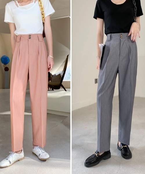 ABITOKYO(アビトーキョー)の「フロントタック入りセミワイドパンツ(スラックス・レディース・ブルー/ブラック/ピンク/グレー・L/S/M)」の10枚目の写真