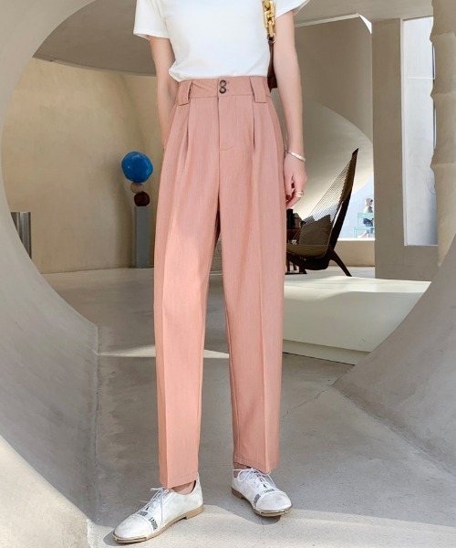 ABITOKYO(アビトーキョー)の「フロントタック入りセミワイドパンツ(スラックス・レディース・ブルー/ブラック/ピンク/グレー・L/S/M)」の11枚目の写真