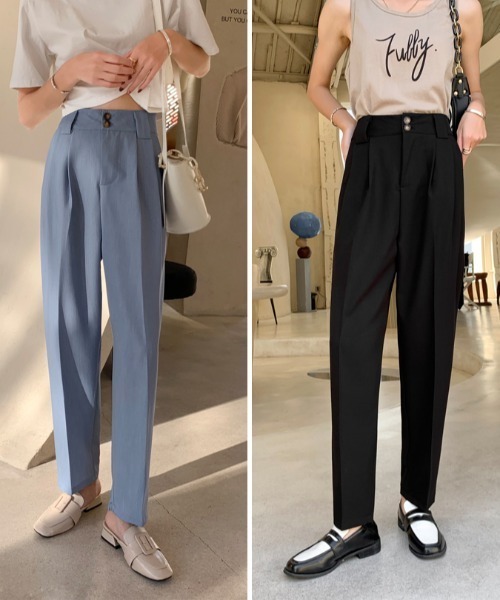 ABITOKYO(アビトーキョー)の「フロントタック入りセミワイドパンツ(スラックス・レディース・ブルー/ブラック/ピンク/グレー・L/S/M)」の12枚目の写真