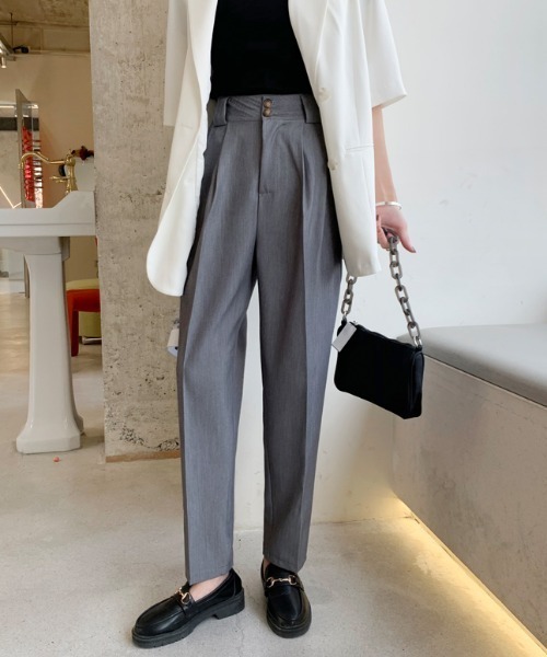 ABITOKYO(アビトーキョー)の「フロントタック入りセミワイドパンツ(スラックス・レディース・ブルー/ブラック/ピンク/グレー・L/S/M)」の13枚目の写真