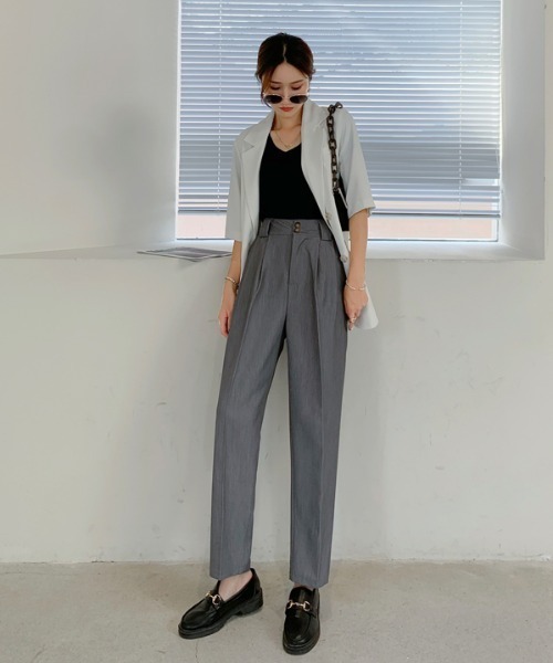 ABITOKYO(アビトーキョー)の「フロントタック入りセミワイドパンツ(スラックス・レディース・ブルー/ブラック/ピンク/グレー・L/S/M)」の18枚目の写真