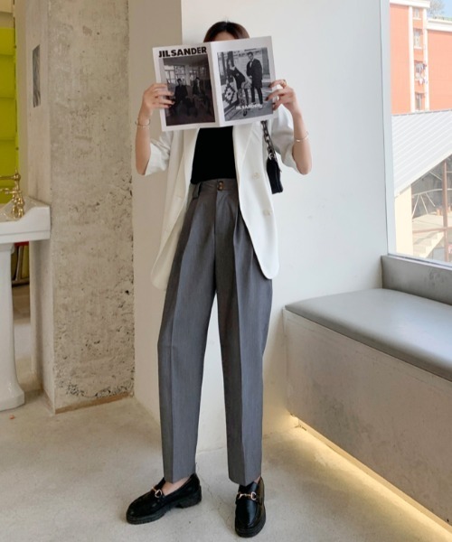 ABITOKYO(アビトーキョー)の「フロントタック入りセミワイドパンツ(スラックス・レディース・ブルー/ブラック/ピンク/グレー・L/S/M)」の20枚目の写真