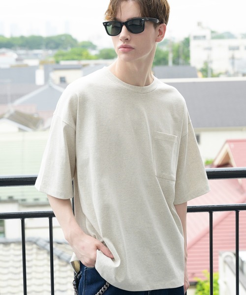 ８(eight)（エイト）の「10.2ozヘビーウェイトビッグＴシャツ（Tシャツ/カットソー・メンズ・オフホワイト/アイボリー/ブラック/オートミール/グレー/ピンク/グレイッシュベージュ/イエロー/サックスブルー/ラベンダー・MEDIUM/X-LARGE/LARGE）」の6枚目の写真