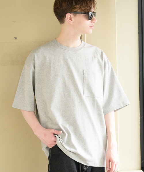 ８(eight)（エイト）の「10.2ozヘビーウェイトビッグＴシャツ（Tシャツ/カットソー・メンズ・オフホワイト/アイボリー/ブラック/オートミール/グレー/ピンク/グレイッシュベージュ/イエロー/サックスブルー/ラベンダー・MEDIUM/X-LARGE/LARGE）」の5枚目の写真