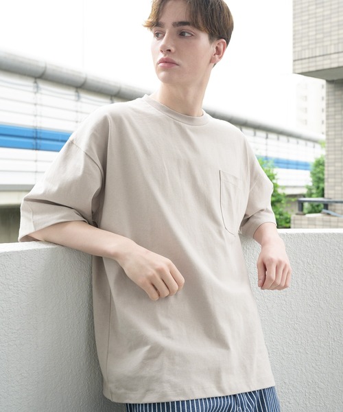 ８(eight)（エイト）の「10.2ozヘビーウェイトビッグＴシャツ（Tシャツ/カットソー・メンズ・オフホワイト/アイボリー/ブラック/オートミール/グレー/ピンク/グレイッシュベージュ/イエロー/サックスブルー/ラベンダー・MEDIUM/X-LARGE/LARGE）」の7枚目の写真