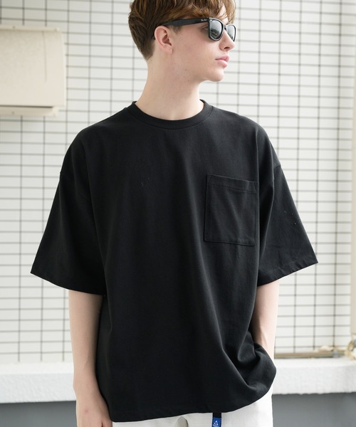 ８(eight)（エイト）の「10.2ozヘビーウェイトビッグＴシャツ（Tシャツ/カットソー・メンズ・オフホワイト/アイボリー/ブラック/オートミール/グレー/ピンク/グレイッシュベージュ/イエロー/サックスブルー/ラベンダー・MEDIUM/X-LARGE/LARGE）」の4枚目の写真