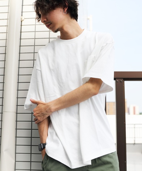 ８(eight)（エイト）の「10.2ozヘビーウェイトビッグＴシャツ（Tシャツ/カットソー・メンズ・オフホワイト/アイボリー/ブラック/オートミール/グレー/ピンク/グレイッシュベージュ/イエロー/サックスブルー/ラベンダー・MEDIUM/X-LARGE/LARGE）」の13枚目の写真