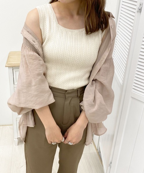 apres jour（アプレジュール）の「2WAYケーブルニットタンク【ZOZOTOWN限定アイテム】（ニット/セーター・レディース・アイボリー/ブラック/モカ・フリー/X-LARGE）」の4枚目の写真
