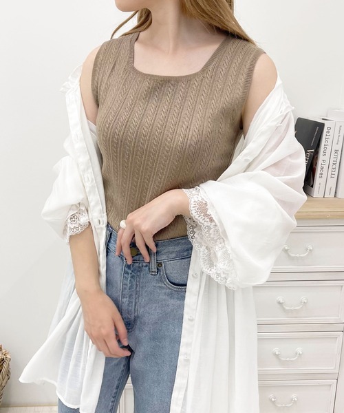 apres jour（アプレジュール）の「2WAYケーブルニットタンク【ZOZOTOWN限定アイテム】（ニット/セーター・レディース・アイボリー/ブラック/モカ・フリー/X-LARGE）」の18枚目の写真
