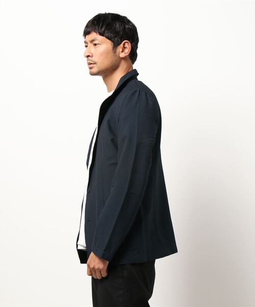 BAYBLO（ベイブロ）の「シアサッカー 2つボタン テーラード ジャケット(BG)（テーラードジャケット・メンズ・ブラック/ネイビー/ネイビー×ホワイト・MEDIUM/LARGE）」の4枚目の写真