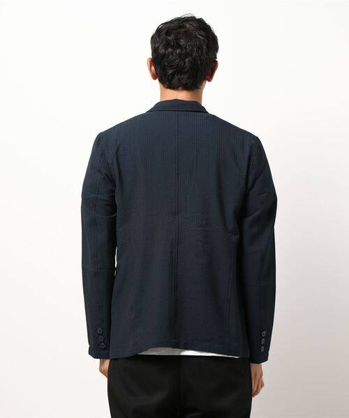 BAYBLO（ベイブロ）の「シアサッカー 2つボタン テーラード ジャケット(BG)（テーラードジャケット・メンズ・ブラック/ネイビー/ネイビー×ホワイト・MEDIUM/LARGE）」の5枚目の写真