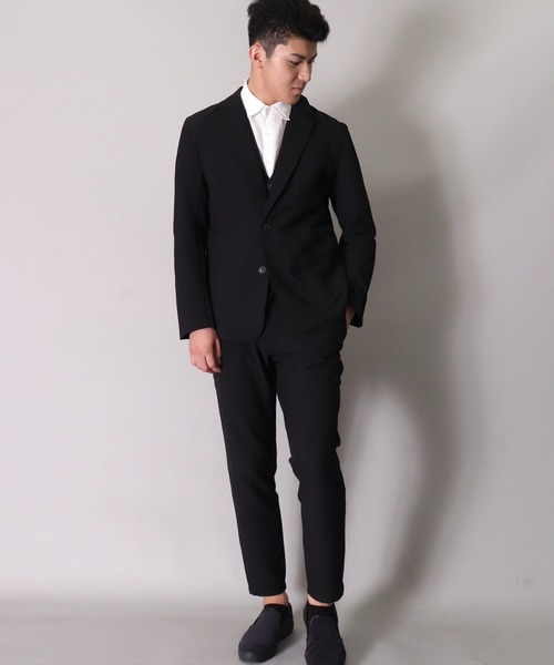 BAYBLO（ベイブロ）の「シアサッカー 2つボタン テーラード ジャケット(BG)（テーラードジャケット・メンズ・ブラック/ネイビー/ネイビー×ホワイト・MEDIUM/LARGE）」の7枚目の写真