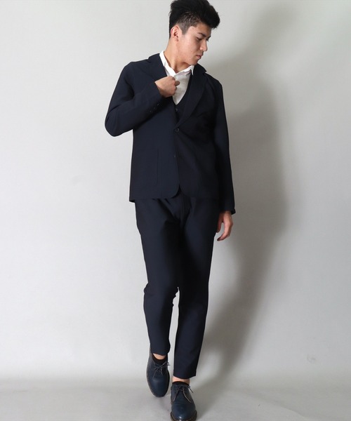 BAYBLO（ベイブロ）の「シアサッカー 2つボタン テーラード ジャケット(BG)（テーラードジャケット・メンズ・ブラック/ネイビー/ネイビー×ホワイト・MEDIUM/LARGE）」の9枚目の写真