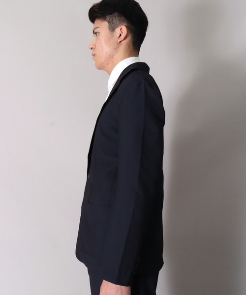 BAYBLO（ベイブロ）の「シアサッカー 2つボタン テーラード ジャケット(BG)（テーラードジャケット・メンズ・ブラック/ネイビー/ネイビー×ホワイト・MEDIUM/LARGE）」の13枚目の写真