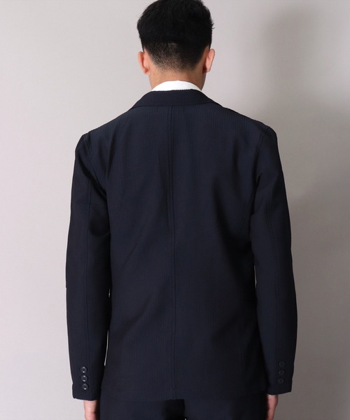 BAYBLO（ベイブロ）の「シアサッカー 2つボタン テーラード ジャケット(BG)（テーラードジャケット・メンズ・ブラック/ネイビー/ネイビー×ホワイト・MEDIUM/LARGE）」の14枚目の写真