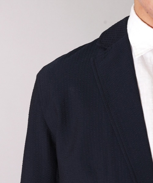 BAYBLO（ベイブロ）の「シアサッカー 2つボタン テーラード ジャケット(BG)（テーラードジャケット・メンズ・ブラック/ネイビー/ネイビー×ホワイト・MEDIUM/LARGE）」の16枚目の写真