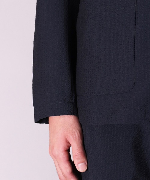 BAYBLO（ベイブロ）の「シアサッカー 2つボタン テーラード ジャケット(BG)（テーラードジャケット・メンズ・ブラック/ネイビー/ネイビー×ホワイト・MEDIUM/LARGE）」の17枚目の写真