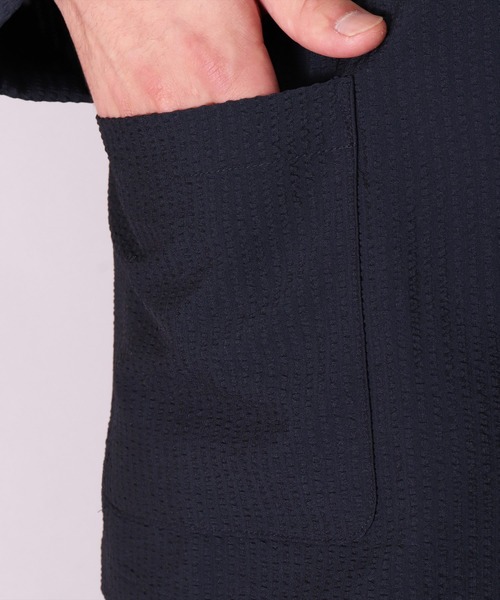 BAYBLO（ベイブロ）の「シアサッカー 2つボタン テーラード ジャケット(BG)（テーラードジャケット・メンズ・ブラック/ネイビー/ネイビー×ホワイト・MEDIUM/LARGE）」の18枚目の写真