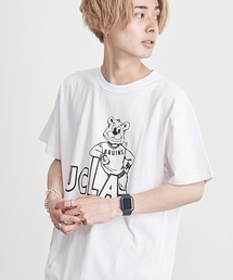 UCLA（ユーシーエルエー）の「『UCLA/ユーシーエルエー』ベアキャラクターロゴプリントクルーネックビッグ半袖Tシャツ（Tシャツ/カットソー・メンズ）」