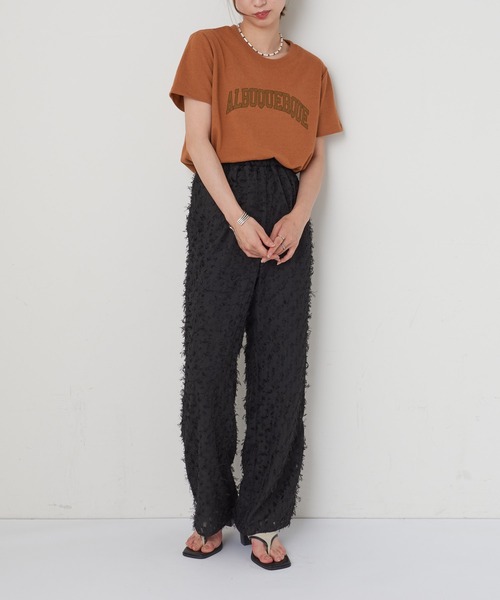 CIAOPANIC（チャオパニック）の「ECORICH"ALBUQUERQUE"Tee/ロゴプリントTシャツ（Tシャツ/カットソー・レディース・チャコールグレー/アイボリー/キャメル・FREE）」の14枚目の写真