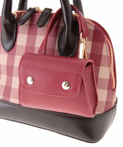 31 Sons de mode（トランテアン　ソン　ドゥ　モード）の「チェックミニショルダーバッグ（ショルダーバッグ・レディース・レッド/ブラック・FREE）」の6枚目の写真