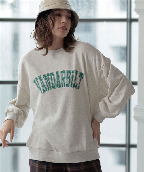 DONOBAN（ドノバン）の「裏毛カレッジロゴスウェット（スウェット・レディース・オートミール/チャコール・F）」の2枚目の写真