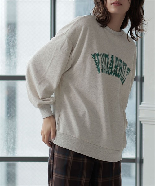 DONOBAN（ドノバン）の「裏毛カレッジロゴスウェット（スウェット・レディース・オートミール/チャコール・F）」の5枚目の写真