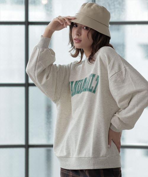 DONOBAN（ドノバン）の「裏毛カレッジロゴスウェット（スウェット・レディース・オートミール/チャコール・F）」の7枚目の写真