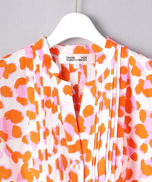 DIANE von FURSTENBERG（ダイアンフォンファステンバーグ）の「＜DIANE von FURSTENBERG（ダイアン フォン ファステンバーグ）＞レオパードプリント プルオーバーブラウス ■■■（シャツ/ブラウス・レディース・レッド・X-SMALL/SMALL）」の3枚目の写真