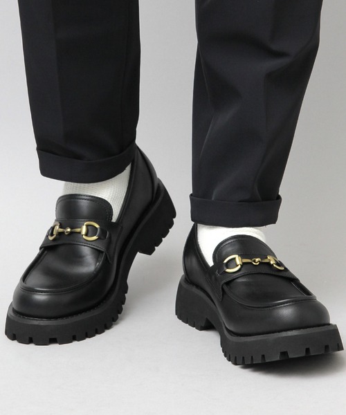 glabella（グラベラ）の「厚底 タンクソール ビットローファー / フェイクレザー スリッポン（ローファー・メンズ・ブラック・S/M/L）」の5枚目の写真