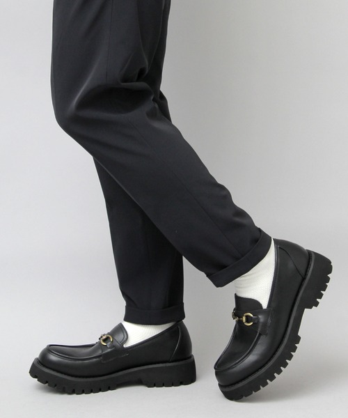 glabella（グラベラ）の「厚底 タンクソール ビットローファー / フェイクレザー スリッポン（ローファー・メンズ・ブラック・S/M/L）」の6枚目の写真