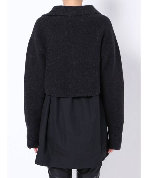 ELENDEEK（エレンディーク）の「ビックカラーショートニットセットブラウス（ニット/セーター・レディース・ブラック/オフホワイト・FREE）」の6枚目の写真