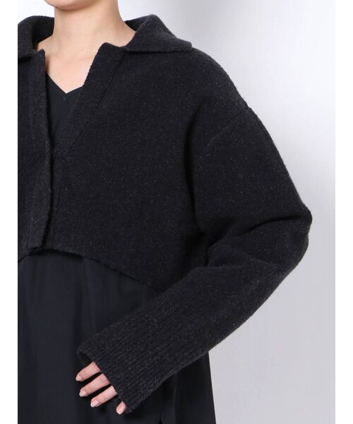 ELENDEEK（エレンディーク）の「ビックカラーショートニットセットブラウス（ニット/セーター・レディース・ブラック/オフホワイト・FREE）」の8枚目の写真